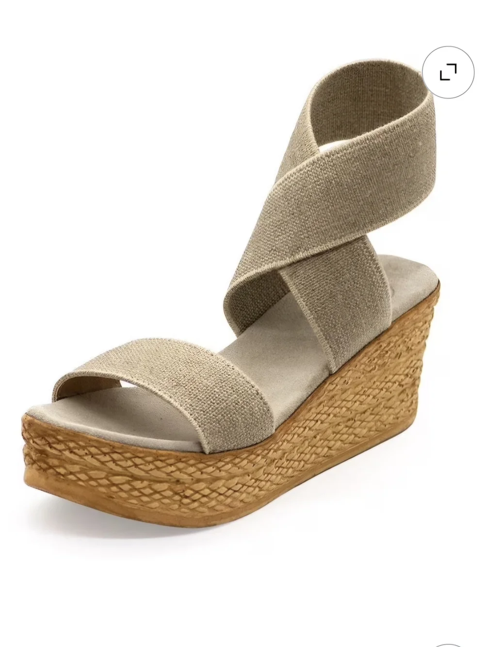 CHARLESTON SHOE CO. Bermuda Wedge Sandal Linen - 8